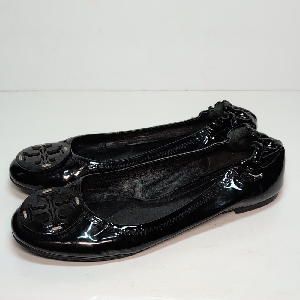 Tory Burch Minnie slip on leather glossy ballerina flats woman's size 7 - Picture 4 of 16